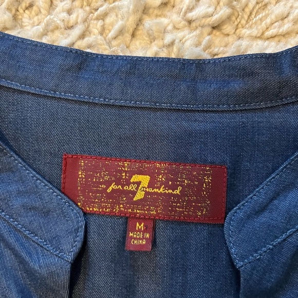 𝅺7 for all mankind black sheer long sleeved blouse - Picture 3 of 6